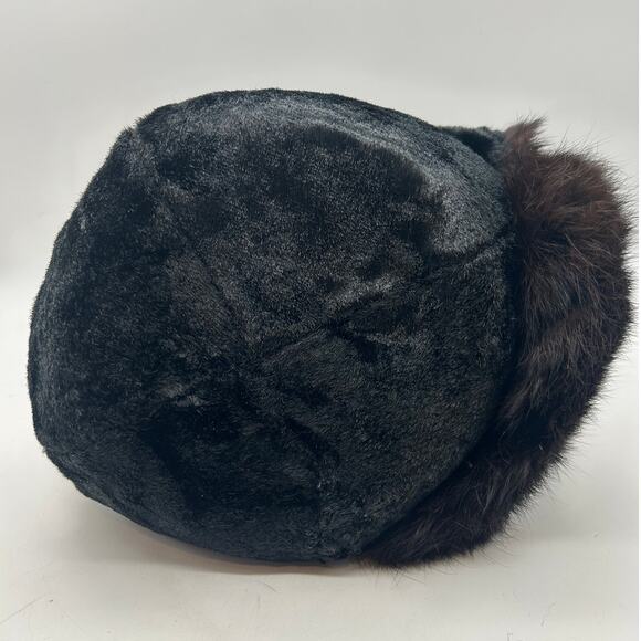 Vintage USSR Soviet Ushanka Genuine Fur Ear Flap Trapper Hat Quilted Size 54.5 main image 6